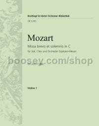 Missa brevis in C major K. 220 (196b) - violin 1 part