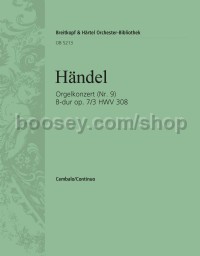 Organ Concerto in Bb major, Op. 7, No. 3, HWV308 - basso continuo (harpsichord) part