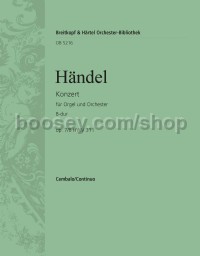 Organ Concerto in Bb major, Op. 7, No. 6, HWV311 - basso continuo (harpsichord) part