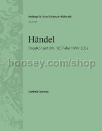 Organ Concerto in F major, No. 16, HWV305a - basso continuo (harpsichord) part