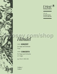 Organ Concerto in F major, Op. 4, No. 5, HWV293 - violin 1 part
