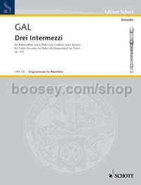3 Intermezzi - treble recorder & piano (harpsichord)