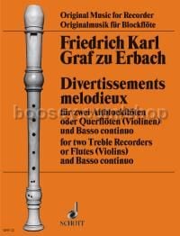 3 Divertissements melodieux - 2 treble recorders & basso continuo