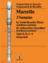 Sonatas (3) Opii 4-6 treble recorder