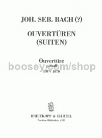 Overture (Suite) in G minor BWV 1070 - string ensemble (score)