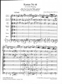 Also hat Gott die Welt geliebt (BWV68)(PA) (score)