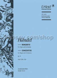 Concertos for Organ and Orchestra op. 4 HWV 289–294 (Study Score)