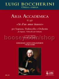 Aria Accademica G 557 “Se d’un amor tiranno” for Soprano, Cello & Orchestra (vocal score)