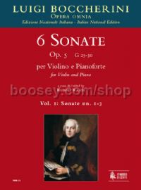 6 Sonatas Op. 5 (G 25-30) for Violin & Piano - Vol. 1: Sonatas Nos. 1-3 (score & parts)