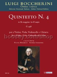 Quintet No. 4 in D major (G 448) for 2 Violins, Viola, Cello & Guitar (score)