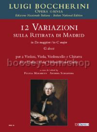 12 Variations on ‘La Ritirata di Madrid’ in C for 2 Violins, Viola, Cello & Guitar (score & parts)
