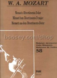 Minuet from Divertimento D major, KV 334 - violin & piano