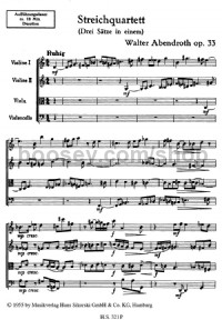 String Quartet (three movements in one) (Score) -Digital Sheet Music