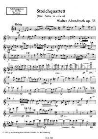 String Quartet (three movements in one) (Violin 1 Part) -Digital Sheet Music