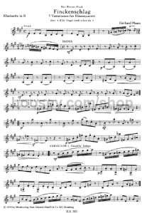 Finckenschlag (Clarinet) -Digital Sheet Music