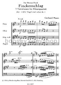 Finckenschlag (Woodwind Quartet) -Digital Sheet Music