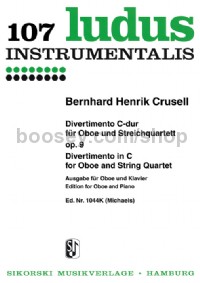 Divertimento in C for Oboe and String Quartet, Op. 9 - Version for Oboe and Piano