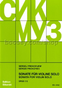 Sonata in D major for solo violin Op 115