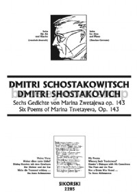 Poems (6) of Marina Tsvetayeva Op 143 (for alto voice)