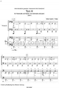 Ton H (Cello & Piano) - Digital Sheet Music