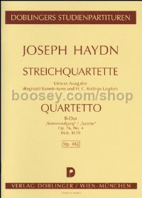 String Quartet in Bb major op. 76/4 Hob. III:78 (study score)