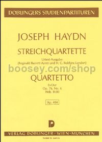 String Quartet in Eb major op. 76/6 Hob. III:80 (study score)