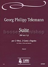 Suite TWV 44: F 13 for 2 Oboes, 2 Horns & Bassoon (score & parts)
