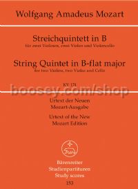 String Quintet B Flat Maj K 174 (urtext)