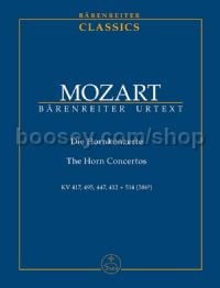 The Horn Concertos K. 417, 495, 447, 412, 514 (386b) (study score)