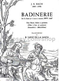Bach Badinerie De La Suite No2 B Min 1067 Flt/gtr 