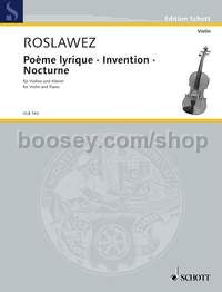 Poème lyrique · Invention · Nocturne - violin & piano