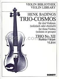 Trio-Cosmos Nr. 12 - 3 violins (score & parts)