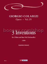 3 Inventions for 2 Flutes & Bass Viol (Cello) (1980) (score & parts)