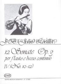 12 Sonatas Op. 3, Vol. IV: Nos. 10-12 - flute & piano
