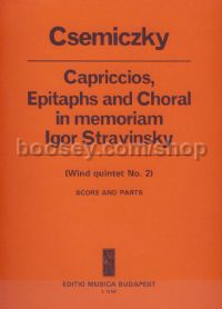 Capriccios, Epitaphs and Choral - wind quintet (score & parts)