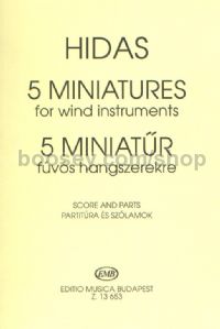 5 Miniatures for Wind Instruments - 2 clarinets, 2 horns & 2 bassoons (score & parts)