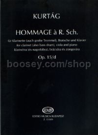 Hommage a R. Schumann, op. 15d for clarinet (also bass drum), viola & piano (playing score)