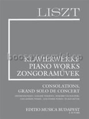 Consolations, Grand solo de concert (earlier versions) and other works (Suppl.10) for piano solo