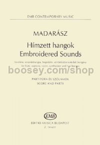 Embroidered Sounds for flute, soprano, violin, synthesizer & 2 bongos (score & parts)