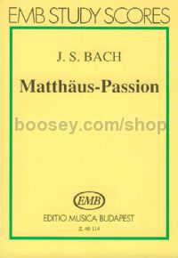 St Matthew Passion BWV 244 (study score)