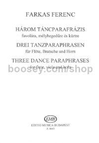 Three Dance Paraphrases - flute, viola & horn (score & parts)
