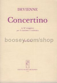 Concertino in Bb major - 2 clarinets & orchestra (score)