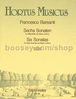 Six Sonatas for Treble Recorder & Basso continuo, vol.1