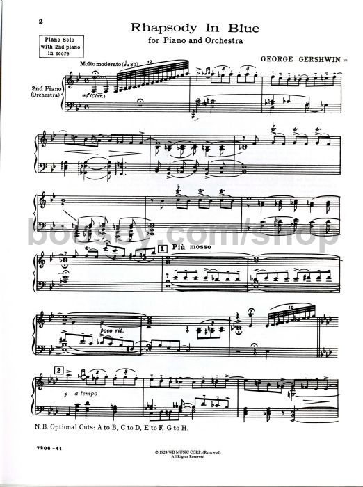 rhapsody in blue sheet music. George Gershwin: Rhapsody In