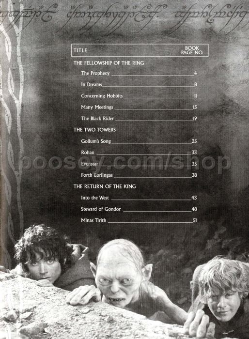 songs in lord of the rings books