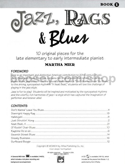 Mier, Martha Jazz Rags & Blues Book 1