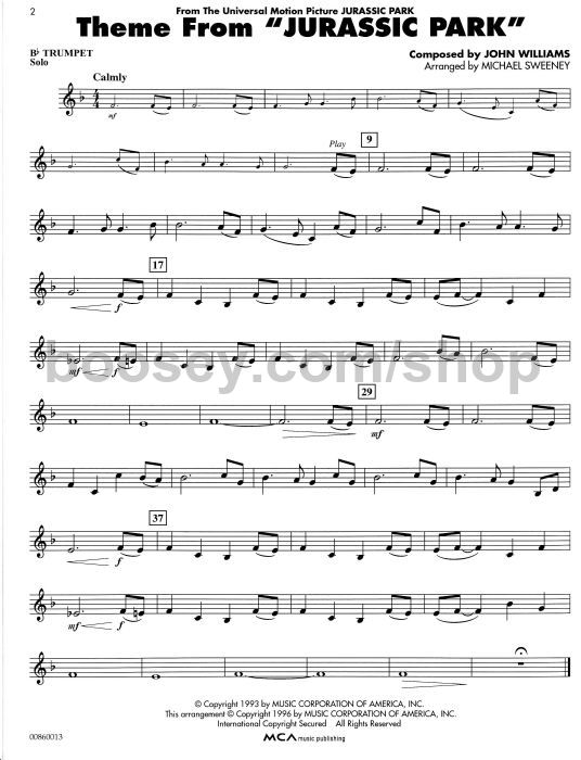 sweeney michael essential elements folio movie favorites bb jurassic park sheet music trumpet