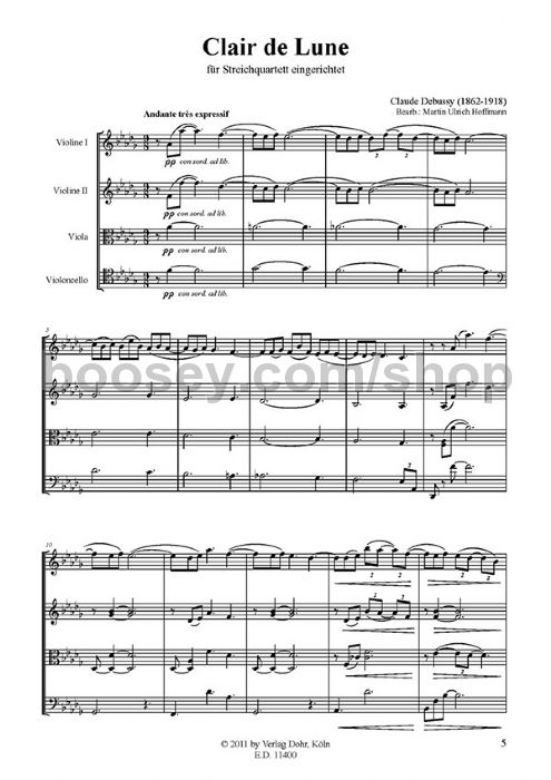 clair de lune sheet music