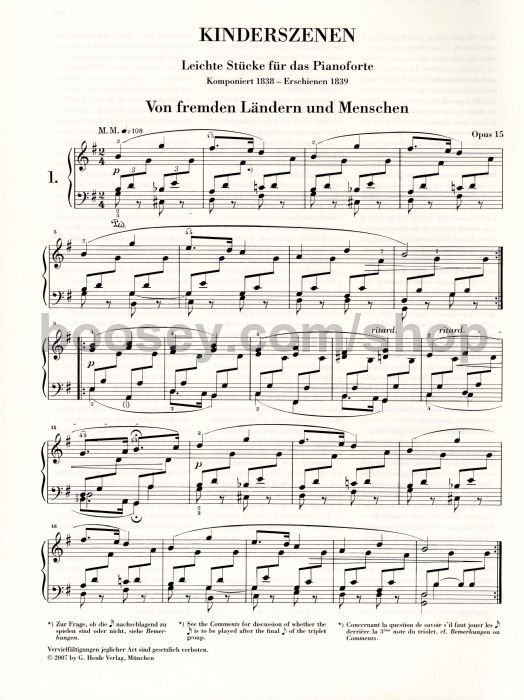 robert schumann childhood scenes kinderszenen op 15 piano scenes from childhood sheet music