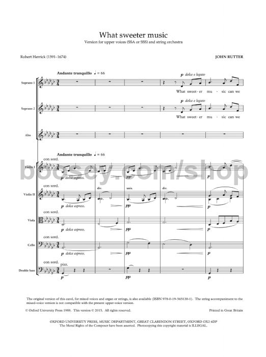 john rutter what sweeter music